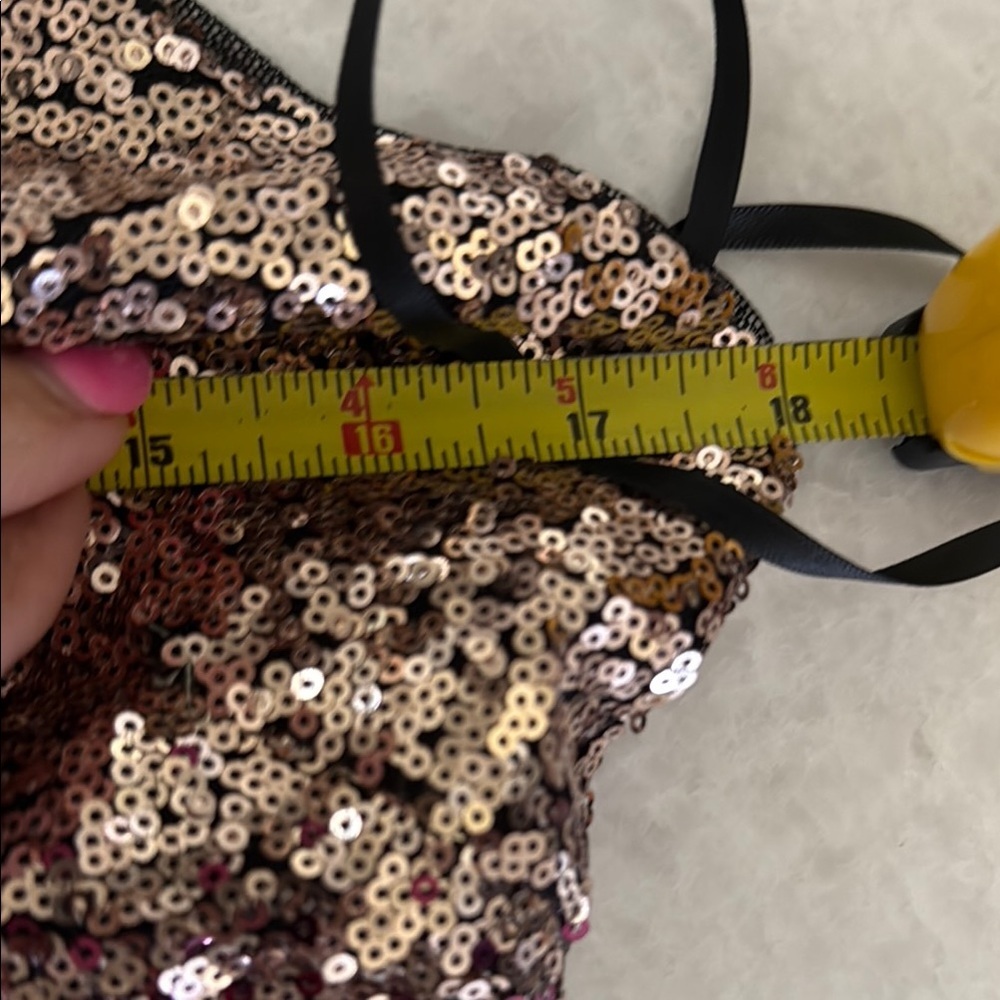 Badgley Mischka Pink Gold Strapless Bodycon Dress Night Out - Picture 9 of 11